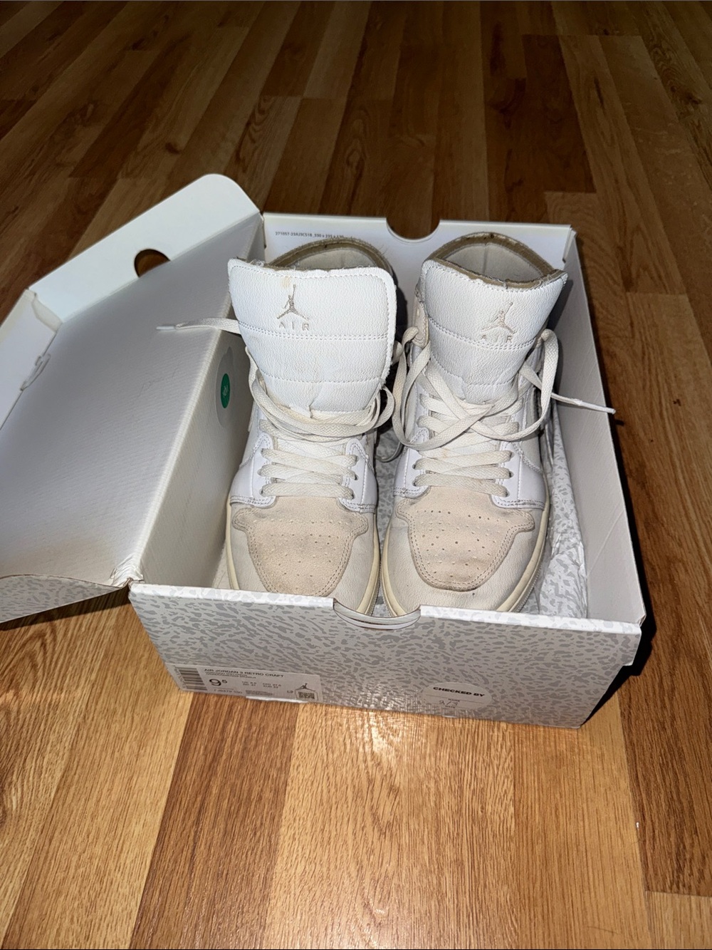 Jordan High-Top Sneakers in White and Cream